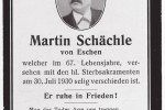 Martin Schächle - Sterbebild